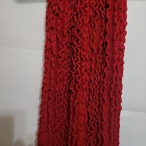 Red Textured Scarf